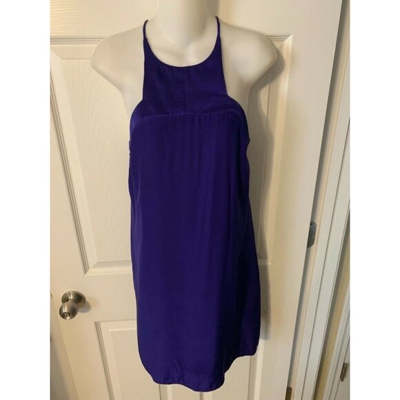 Anthropologie Alice & Trixie Shift Dress Small S Royal Purple SILK Racerback - Picture 8 of 8